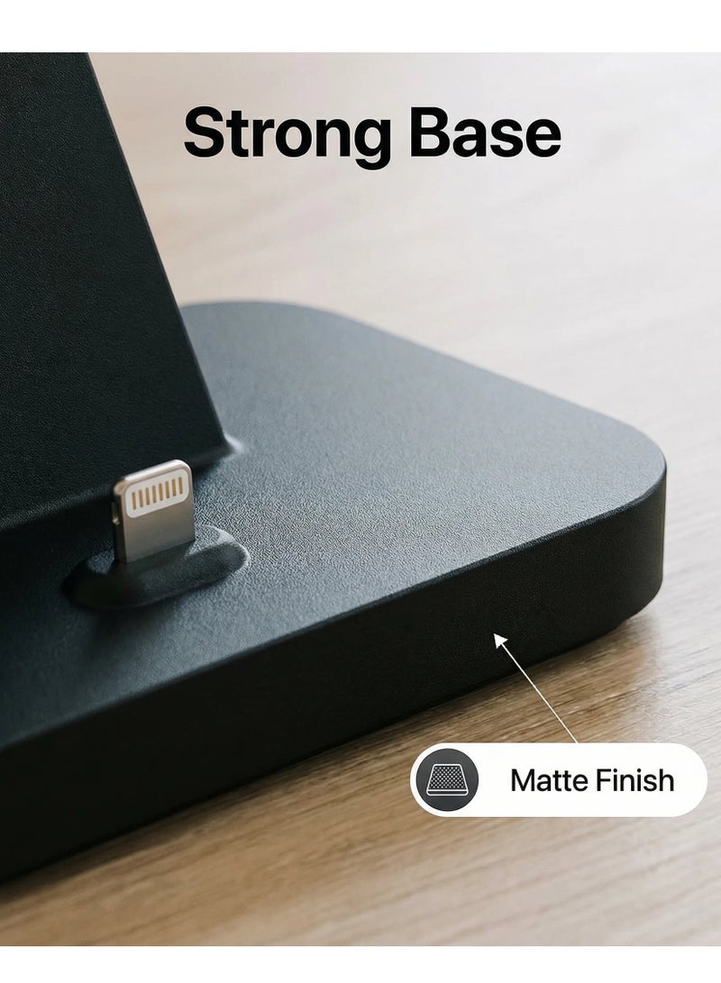 Bluejw Mobile Phone Wireless Fast Charging Station Stand For iPhone Fast Charge Lighting Dock Black Wireless Charger for Travel Phone Apple iPhone Charging Holder Black Suitable for iPhones (Only Lightning Charging Port) - Image 3